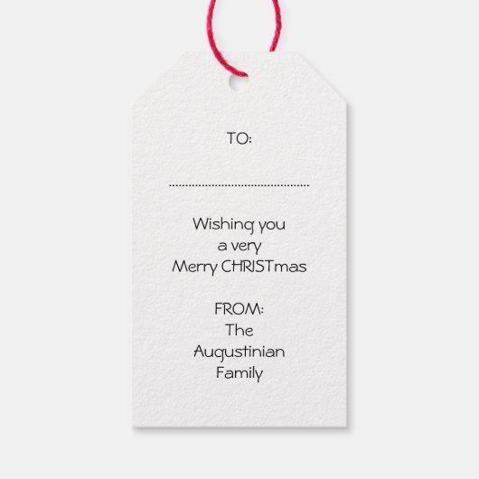 JEZUS REDEN SEIZOEN | Feestelijke krans | KERSTMIS Cadeaulabel (Achterkant)