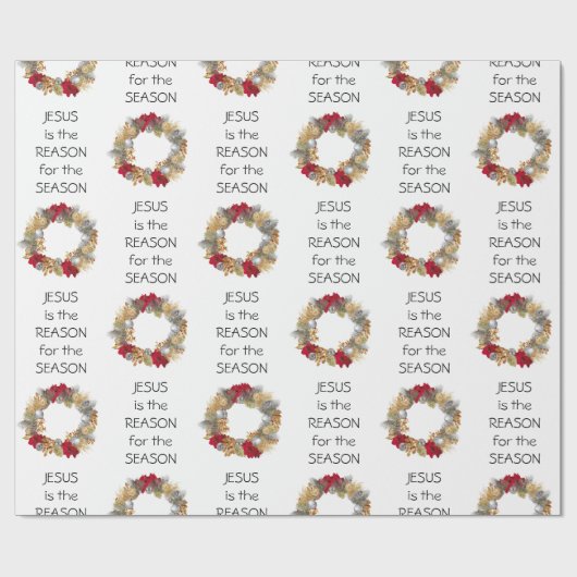 JEZUS REDEN SEIZOEN | Feestelijke krans | KERSTMIS Cadeaupapier (Vlak)