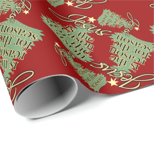 Jezus, Reden voor het Seizoen Christelijke Kerst Cadeaupapier (Rol Hoek)