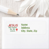 Jezus reden voor het seizoen etiket (Insitu)