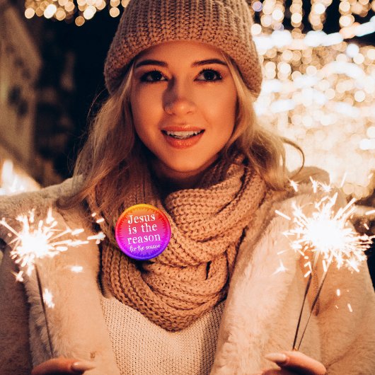 Jezus Reden voor seizoensgradiënt kerstmis Ronde Button 7,6 Cm