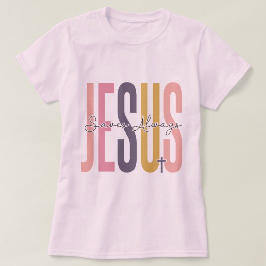 Jezus redt altijd t-shirt (Design voorkant)