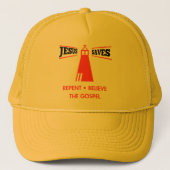 Jezus redt berouw en gelooft het evangelie trucker pet (Voorkant)