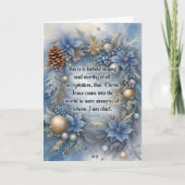 Jezus redt blauwe bloemen Christelijke kerst Feestdagen Kaart (Voorkant)