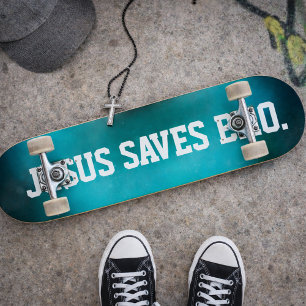 Jezus redt Bro. Abstract Blue Haze Skateboard