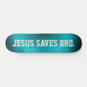 Jezus redt Bro. Abstract Blue Haze Skateboard (Horizontaal)