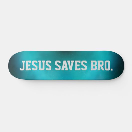 Jezus redt Bro. Abstract Blue Haze Skateboard (Horizontaal)