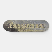 Jezus redt Bro. Abstract Gold Paint Skateboard (Horizontaal)
