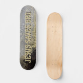 Jezus redt Bro. Abstract Gold Paint Skateboard (Voorkant)