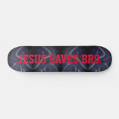 Jezus redt Bro. Abstract Patroon Blauw Skateboard (Horizontaal)