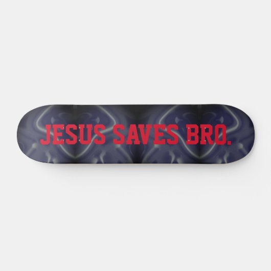 Jezus redt Bro. Abstract Patroon Blauw Skateboard (Horizontaal)