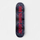 Jezus redt Bro. Abstract Patroon Blauw Skateboard (Voorkant)