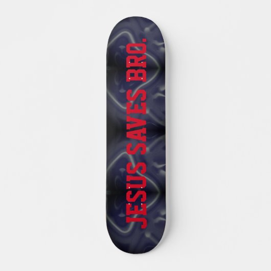 Jezus redt Bro. Abstract Patroon Blauw Skateboard (Voorkant)