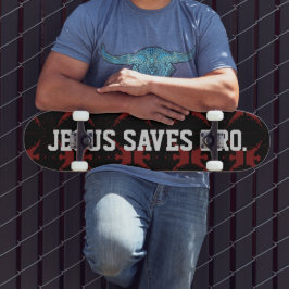Jezus redt Bro. Abstract Red Blood Skateboard