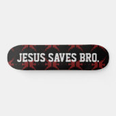 Jezus redt Bro. Abstract Red Blood Skateboard (Horizontaal)