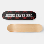 Jezus redt Bro. Abstract Red Blood Skateboard (Horizontaal)