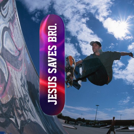 Jezus redt Bro. Abstract rood skateboard