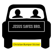 Jezus redt Bro. Black Bumpersticker