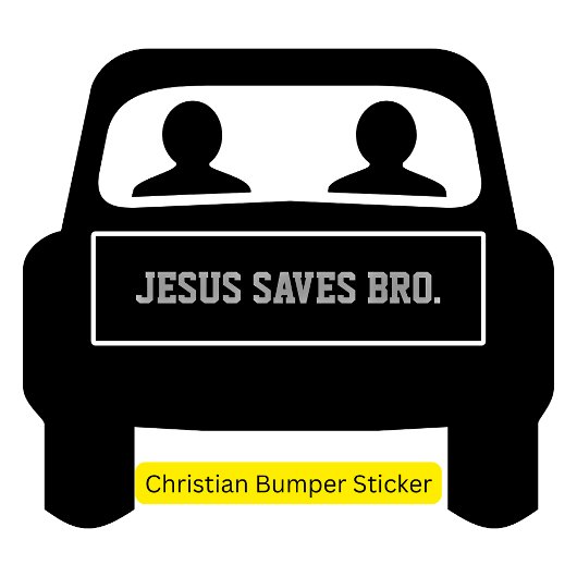 Jezus redt Bro. Black Bumpersticker