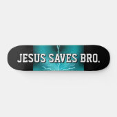 Jezus redt Bro. Blue Lightning Skateboard (Horizontaal)