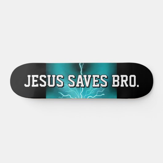 Jezus redt Bro. Blue Lightning Skateboard (Horizontaal)
