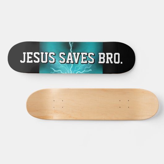 Jezus redt Bro. Blue Lightning Skateboard (Horizontaal)