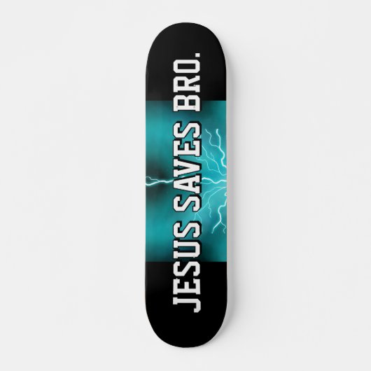 Jezus redt Bro. Blue Lightning Skateboard (Voorkant)