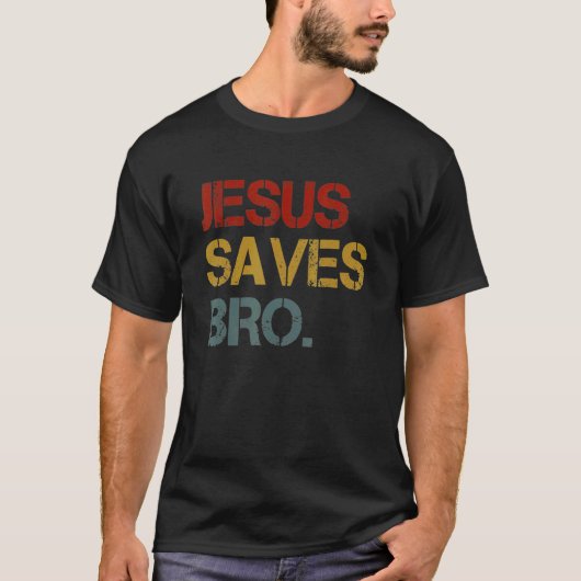 Jezus redt Bro Christelijk geloof Jezus Mannen T-shirt (Voorkant)