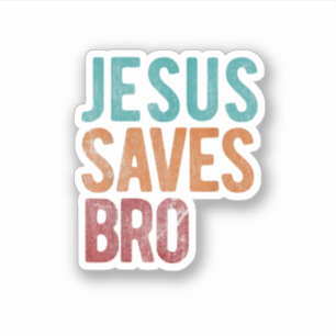 Jezus redt Bro Christelijke religieuze Jezus Sticker