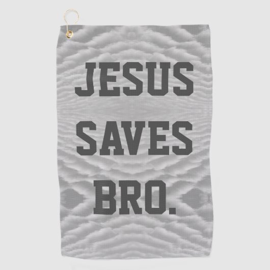 Jezus redt Bro. Golfhanddoek (Voorkant)