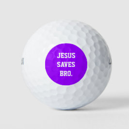 Jezus redt Bro. Neon Paarse Golfballen