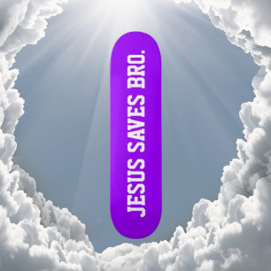 Jezus Redt Bro. Neon Paarse Skateboard