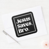 Jezus redt, bro vierkante sticker (Envelop)