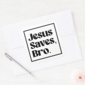 Jezus redt, bro vierkante sticker (Envelop)