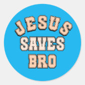 Jezus redt broeder Jezus Christelijk religieus Ronde Sticker (Voorkant)
