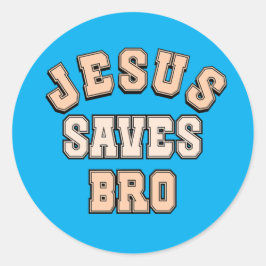 Jezus redt broeder Jezus Christelijk religieus Ronde Sticker