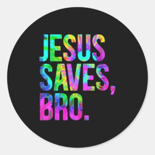 Jezus Redt Broer, Christelijk Geloof Geloven Ronde Sticker