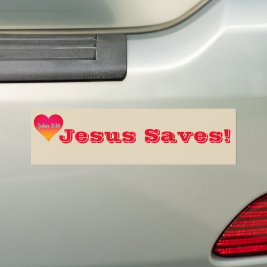 Jezus redt! bumpersticker (Op auto)