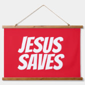 Jezus redt Christelijk aangrijpend tapestuin Hangend Wandkleed (Voorkant)