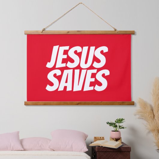 Jezus redt Christelijk aangrijpend tapestuin Hangend Wandkleed (Slaapkamer)