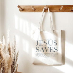 Jezus redt Christelijke esthetische unisex Bord Tote Bag