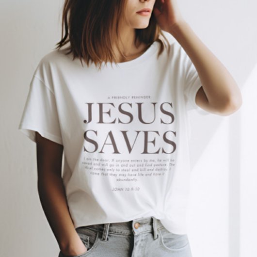 Jezus redt | Christelijke esthetische unisex kledi T-shirt