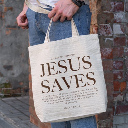 Jezus redt | Christelijke esthetische unisex Tote Bag