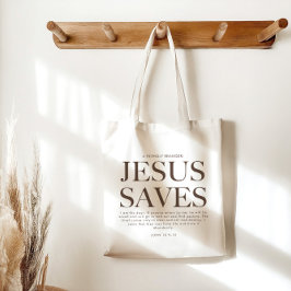 Jezus redt | Christelijke esthetische unisex Tote Bag
