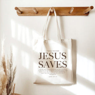 Jezus redt   Christelijke esthetische unisex Tote Bag