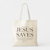 Jezus redt | Christelijke esthetische unisex Tote Bag (Achterkant)