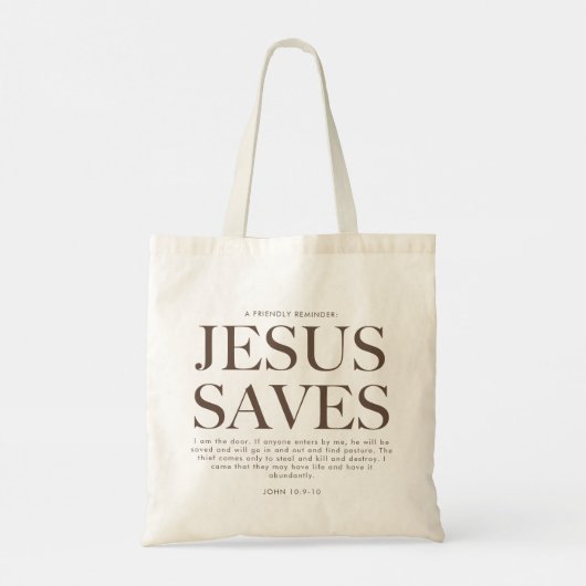 Jezus redt | Christelijke esthetische unisex Tote Bag (Achterkant)