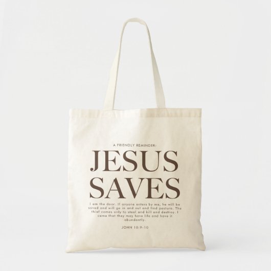 Jezus redt | Christelijke esthetische unisex Tote Bag (Voorkant)