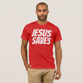 Jezus redt Christelijke korte T-shirt (Voorkant volledig)