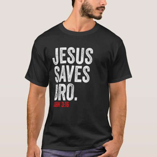 JEZUS REDT CHRISTELIJKE MOTIVATIE MANNEN T-SHIRT (Voorkant)